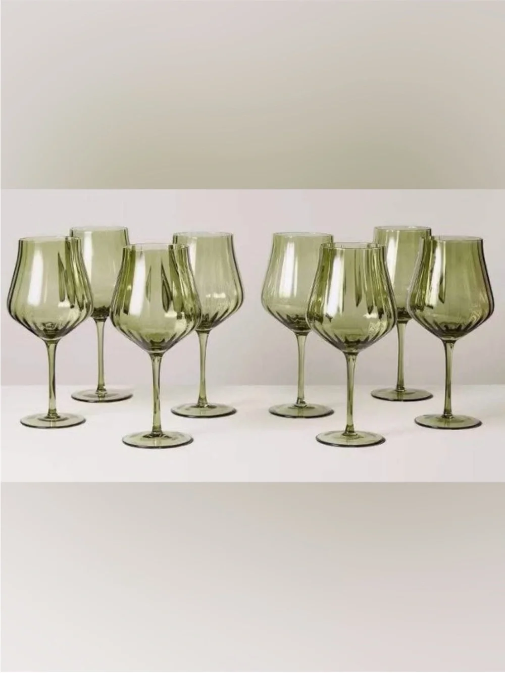 Hearth & Hand Magnolia GREEN Stemmed Wine Glass 20 oz ***Set of 8*** NEW
